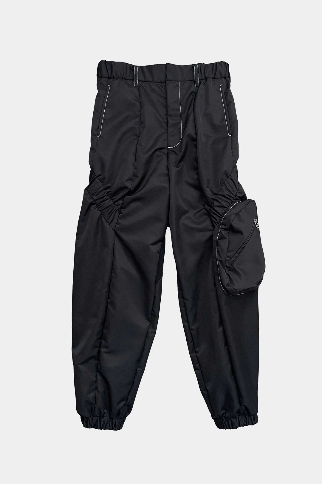 Gathered Neutral Pants - Black