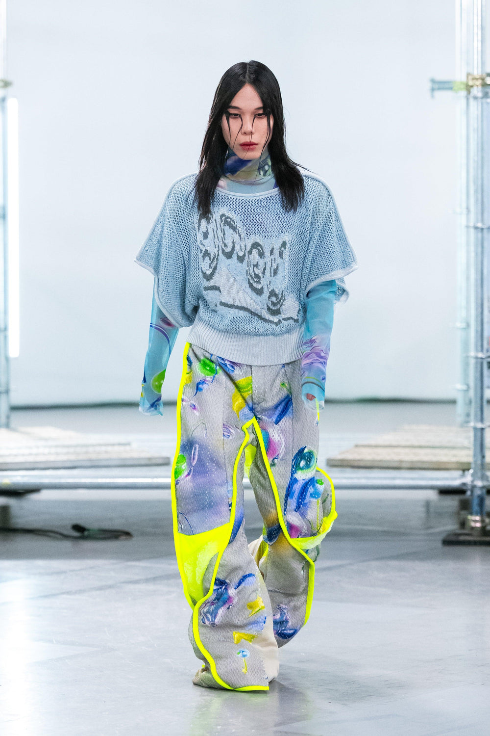 ジャカードニットトップ - Light Grey