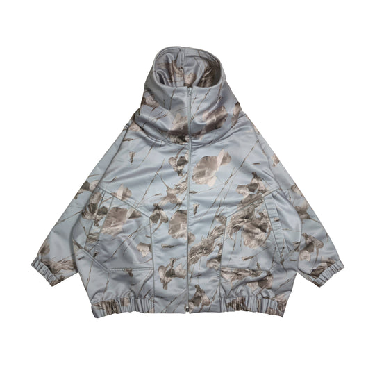 グラフィックハイネックビッグパーカ - Grey