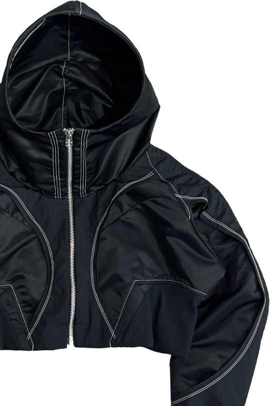 重ねショートフーディ - Black