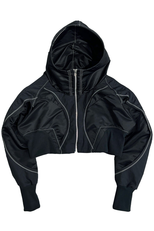 重ねショートフーディ - Black