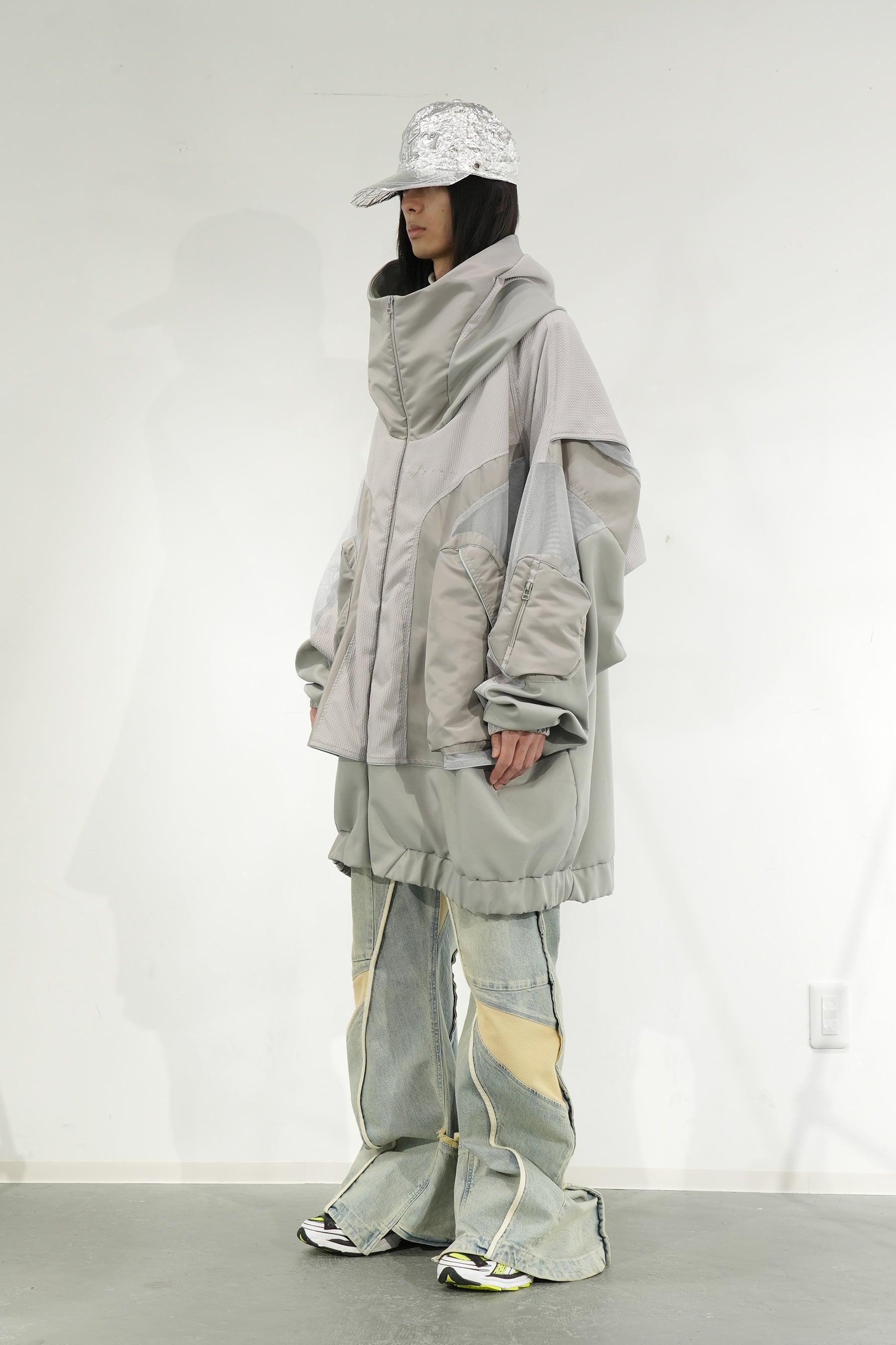 重ねハイネックビッグパーカー (AIR-C) - Grey – BALMUNG