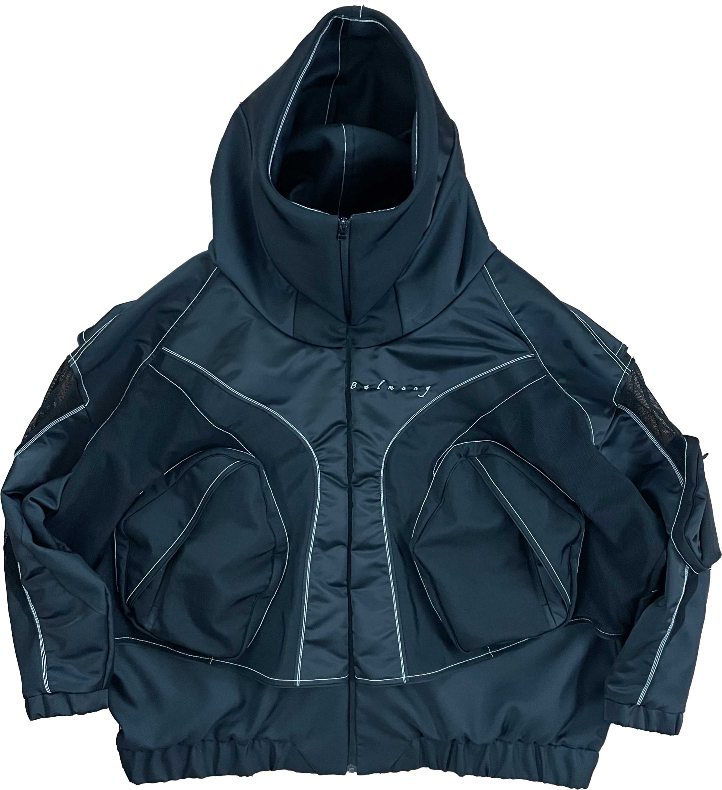 重ねハイネックビッグパーカー (AIR-C) - Black – BALMUNG