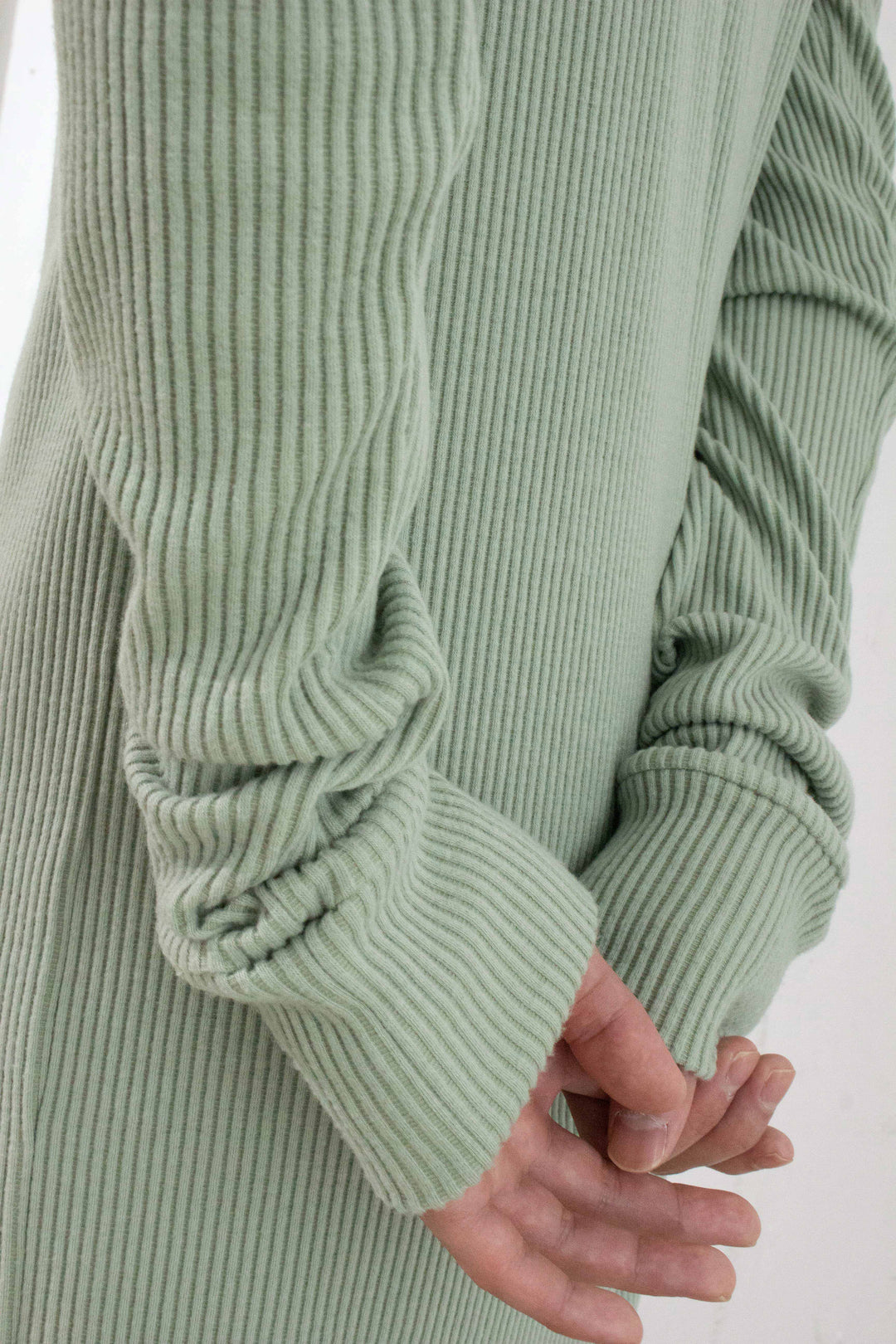 Warm rib knit dress - Green