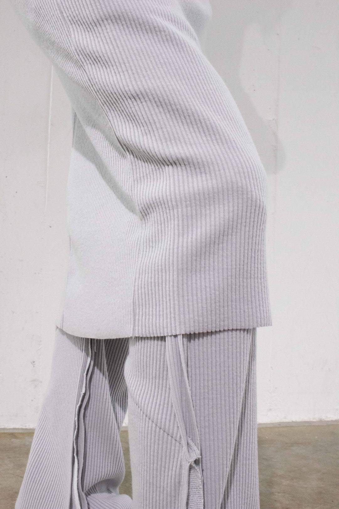 Warm rib knit dress - Grey