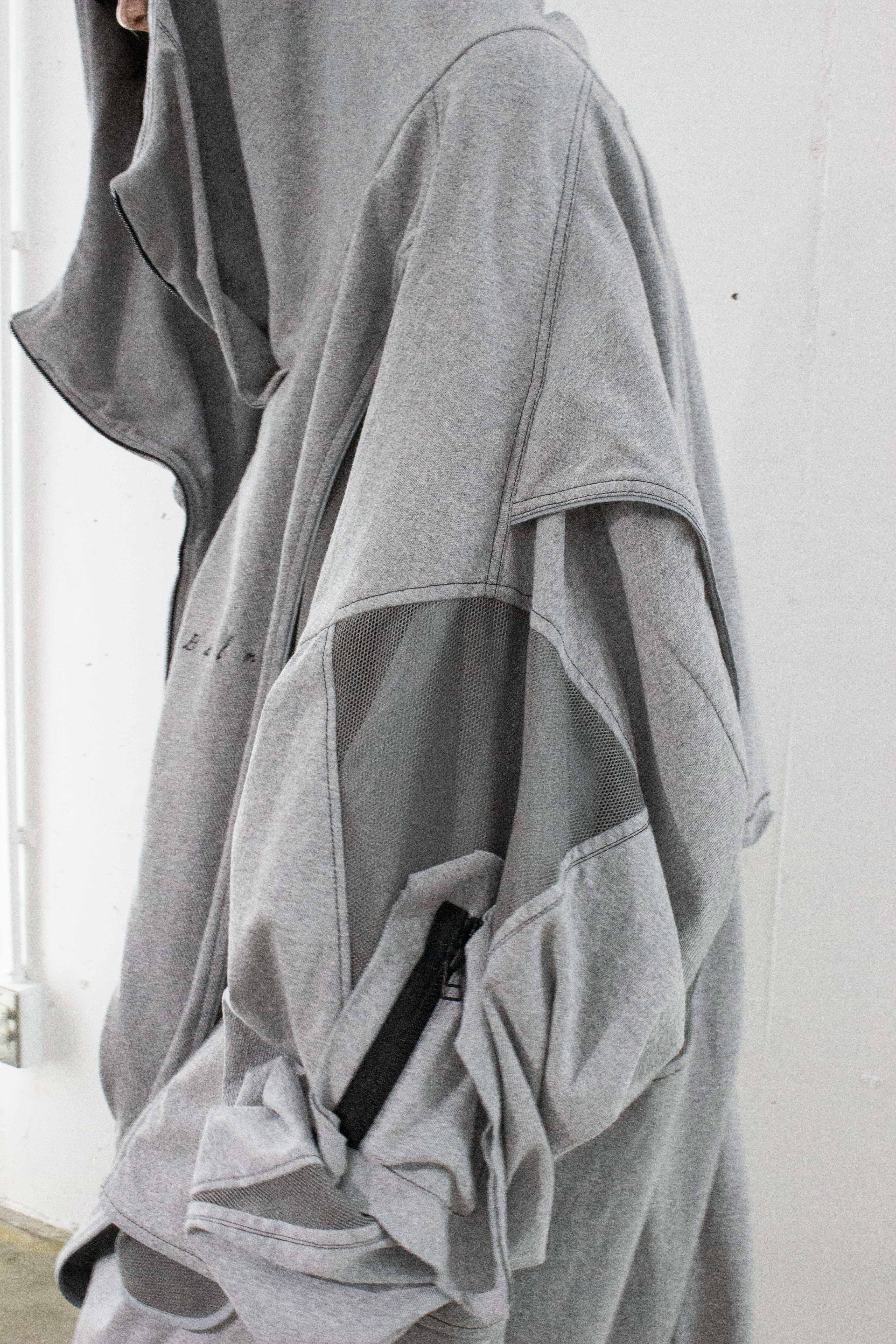 重ねハイネックビッグパーカー(AIR) - ヘザーグレー – BALMUNG