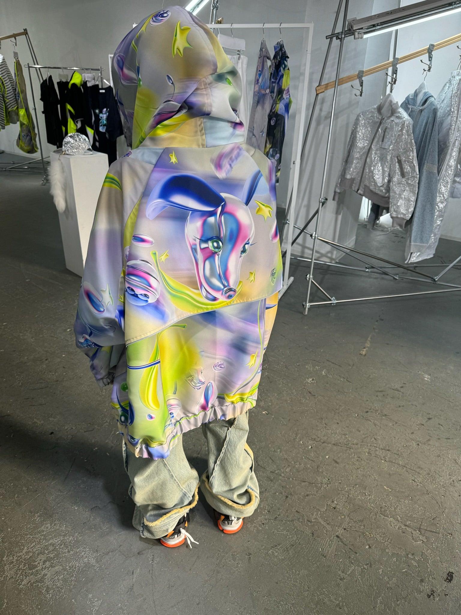 BALMUNG グラフィックハイネックビッグパーカー　ブラック［ダーク総柄］ 最終価格 balmung バルムング 21aw グラフィックハイネックパーカー