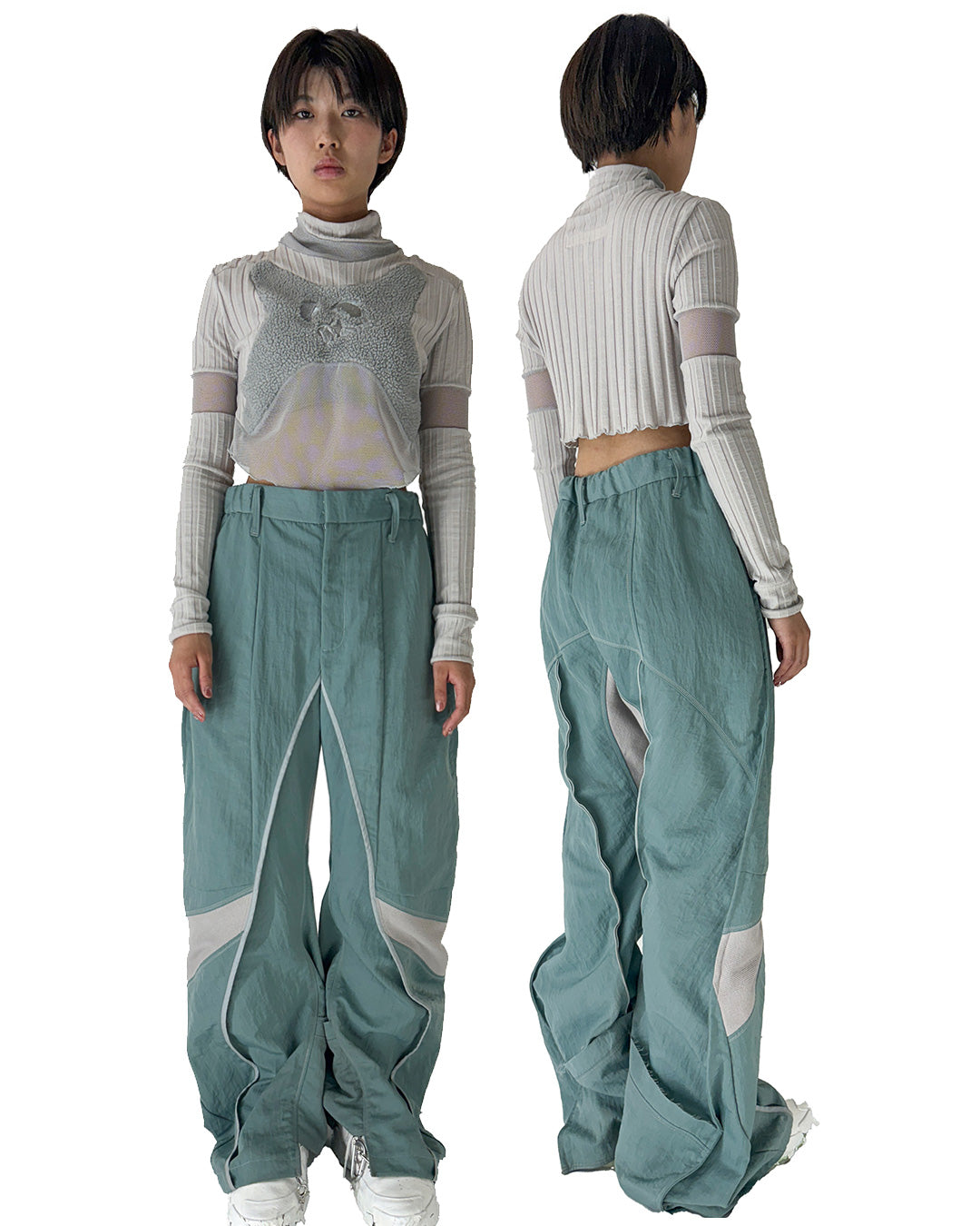 Curved Pants - Grey