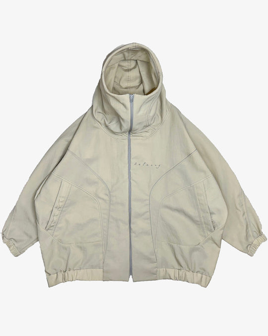 High Neck Big Hoodie - Beige