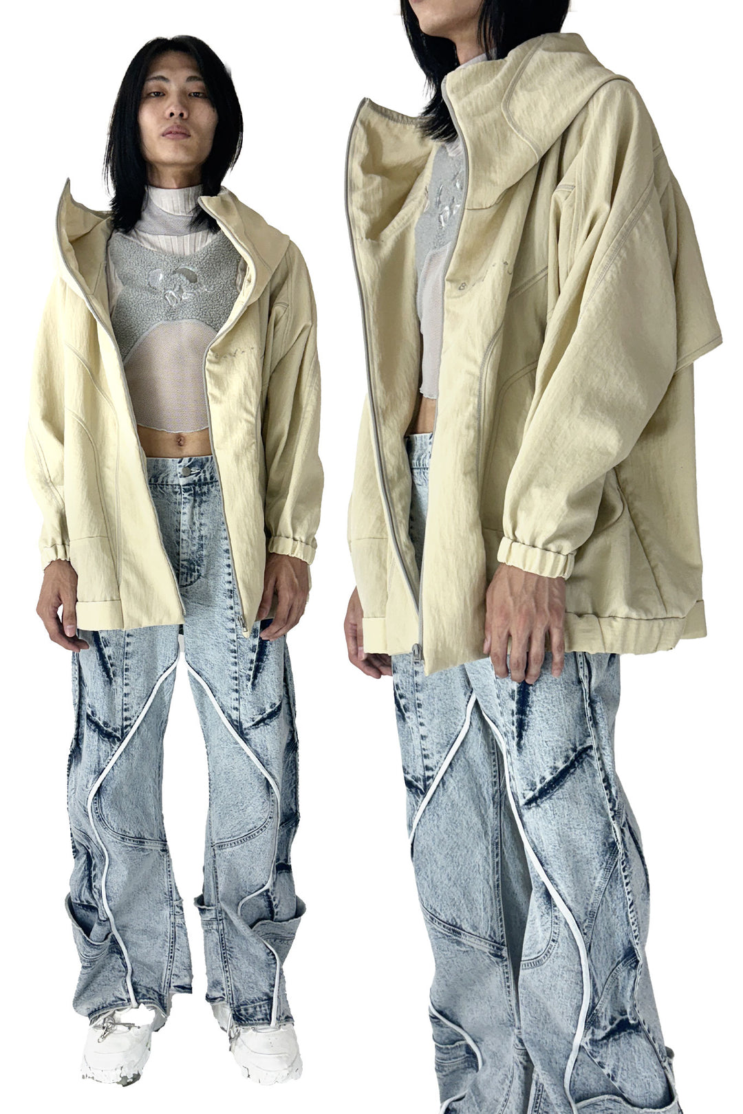 ハイネックビッグパーカー - Black