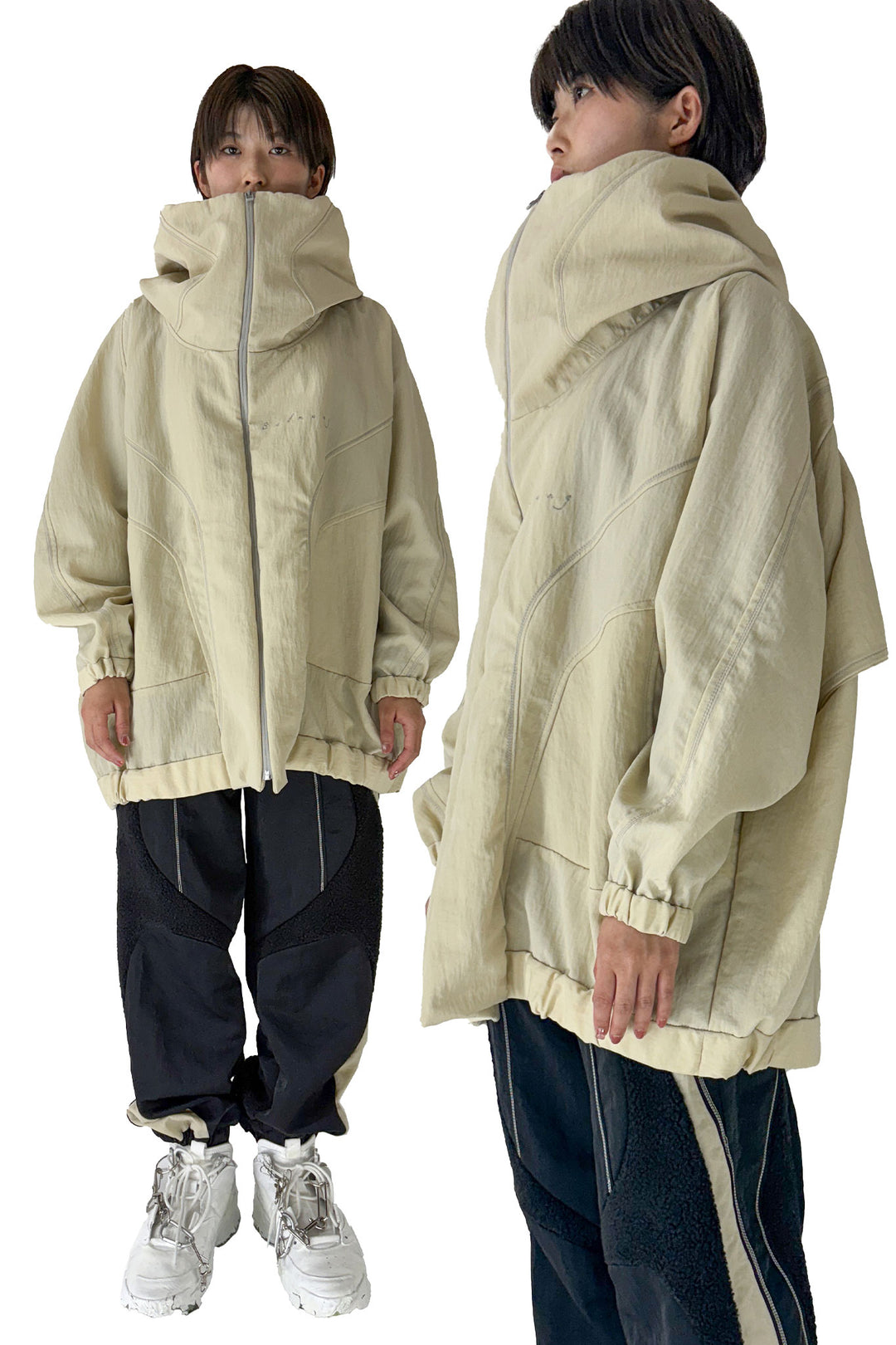 ハイネックビッグパーカー - Grey