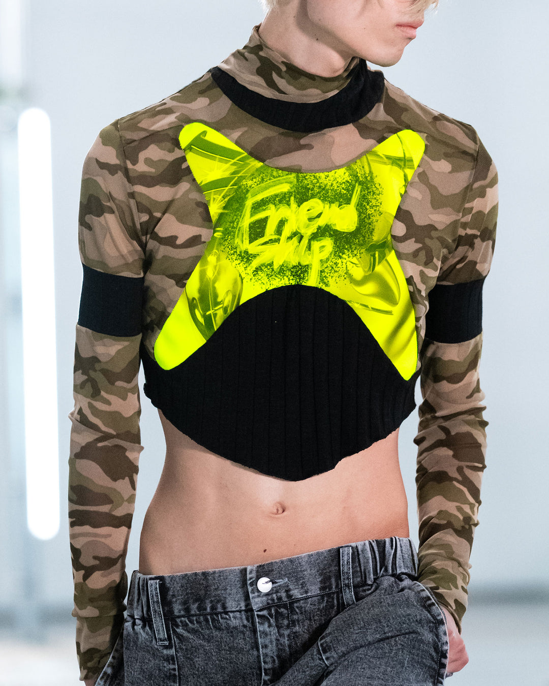 Friendship Camouflage Short Top - Black