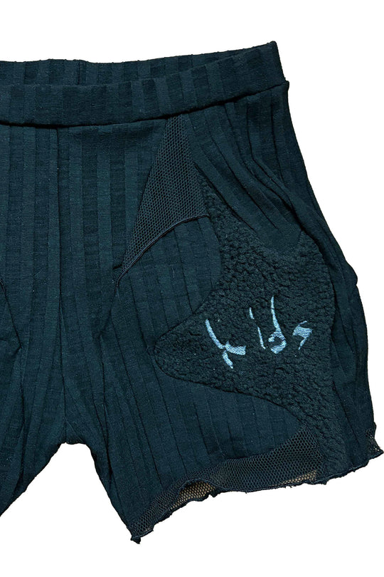 ボア切替ショーツ - Black