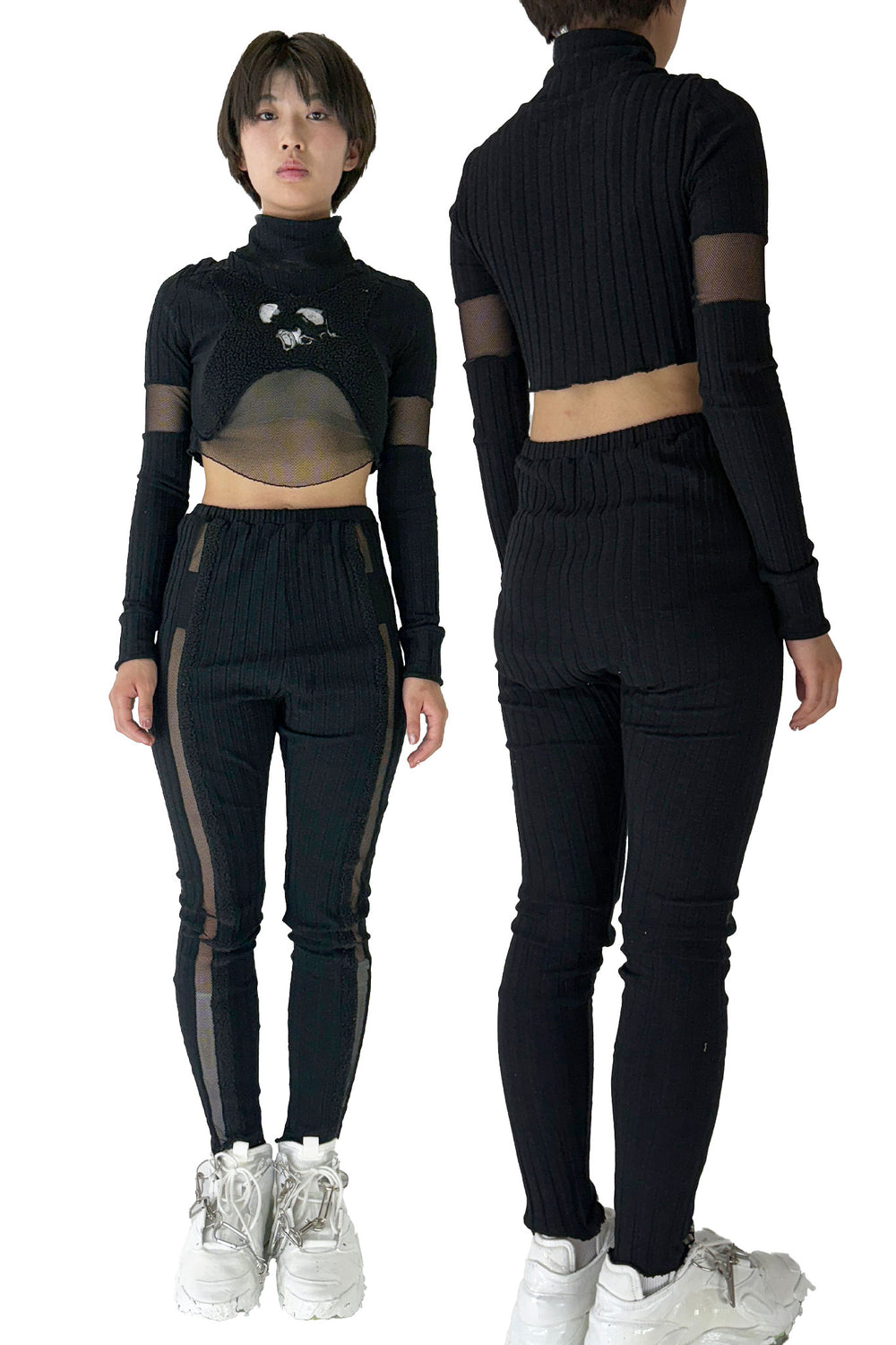 ボア切替レギンス - Black