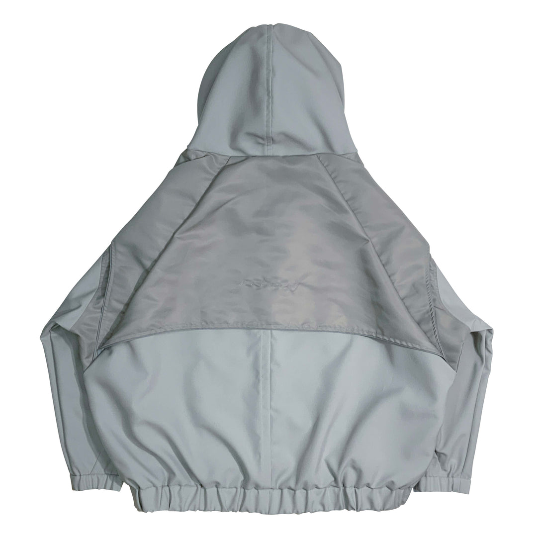 Layer high neck big hoodie  (debri) - Grey