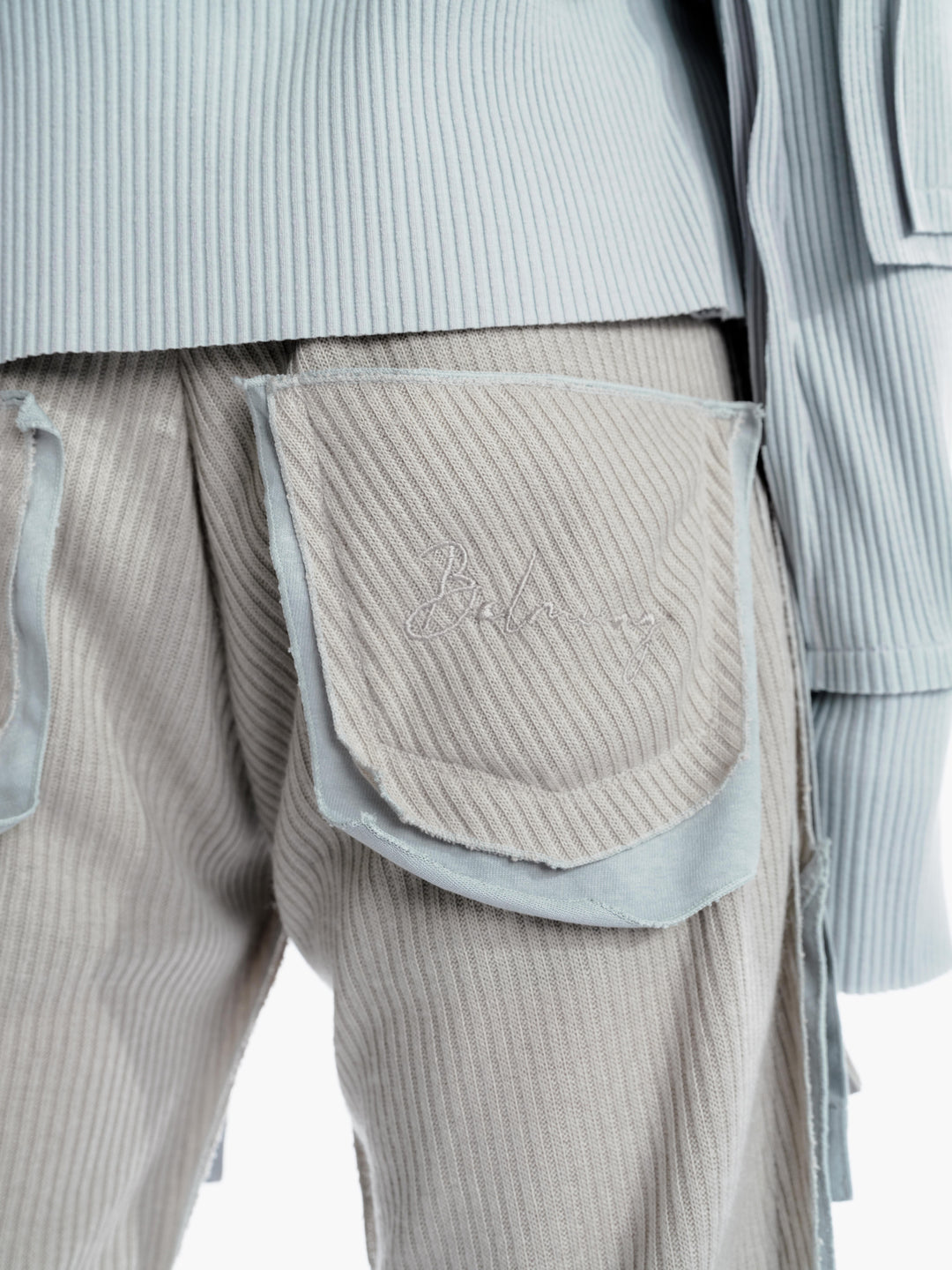 Double slit pants (knit) - Gray