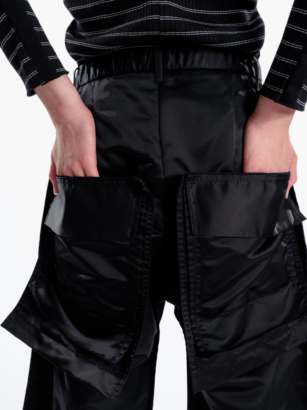 back drop flat pants
 (Military Twill) - Black