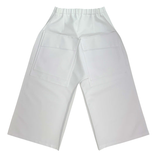 "FORM" Back drop flat pants - White
