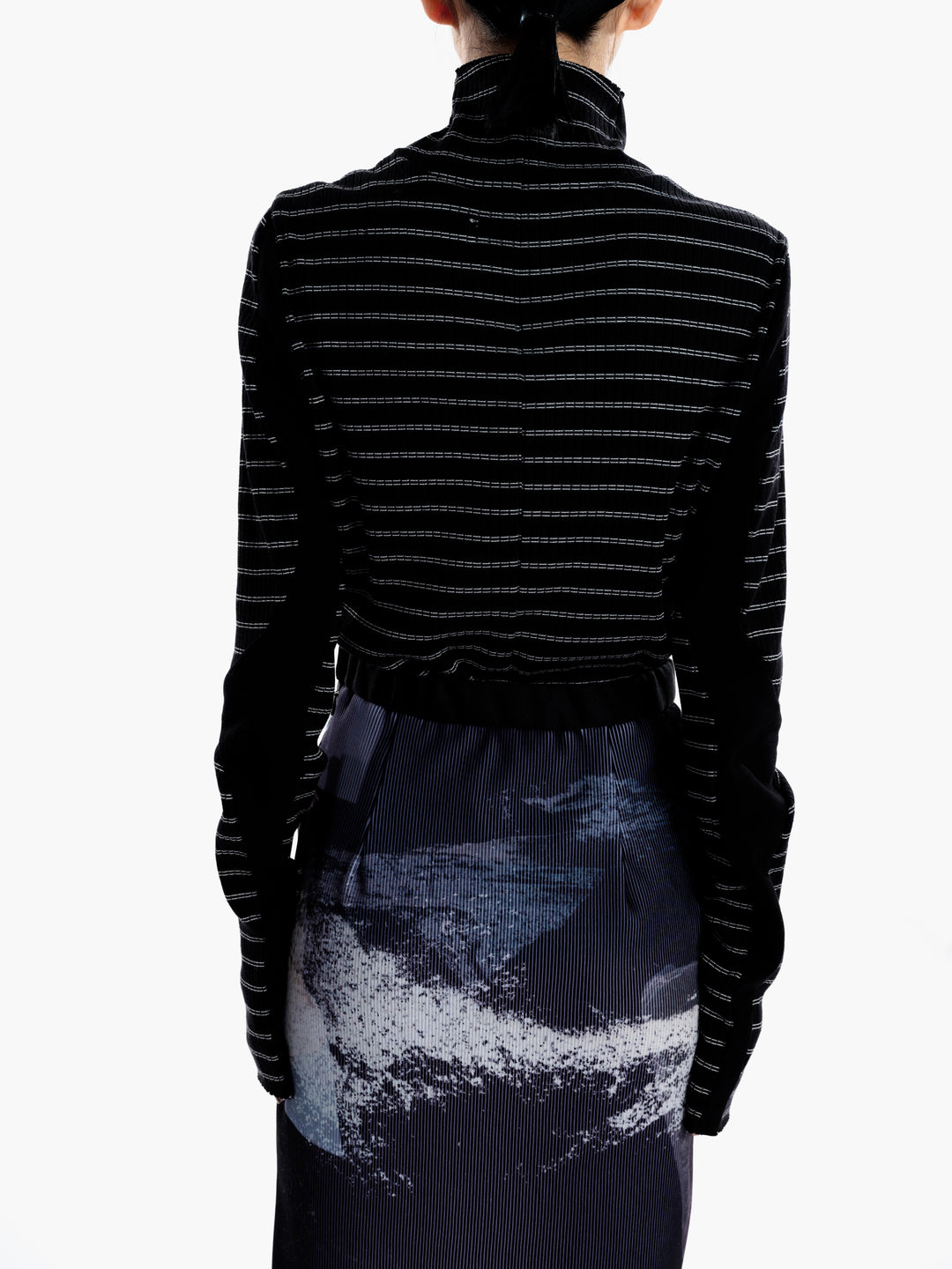 Graphic Skirt - Moon Black Pattern
