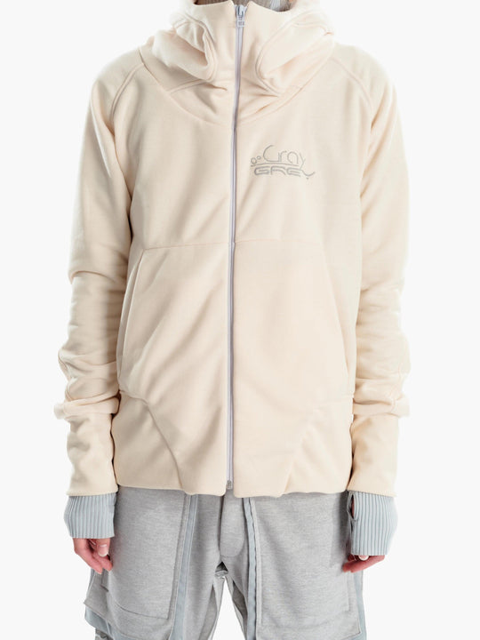 Moon High Neck Hoodie - Ivory