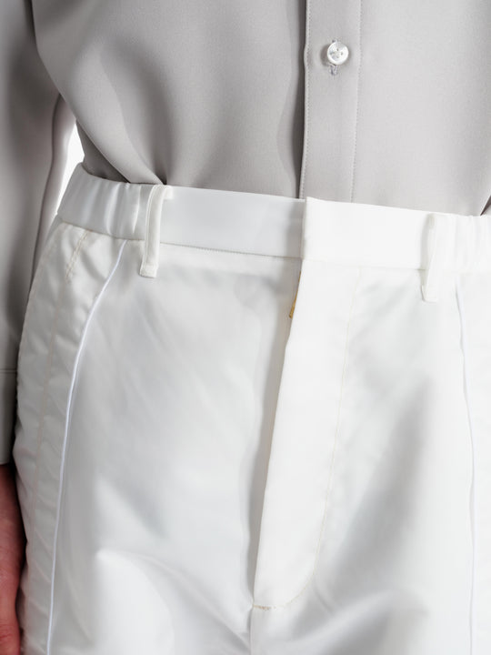 back drop flat pants
 (Military Twill) - White