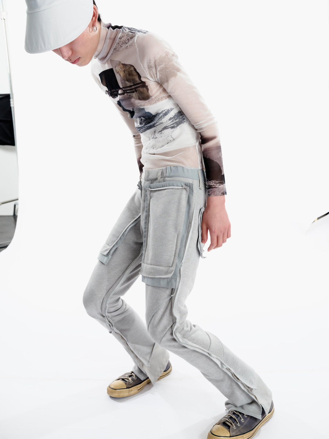 Double slit pants (sweat) - Gray