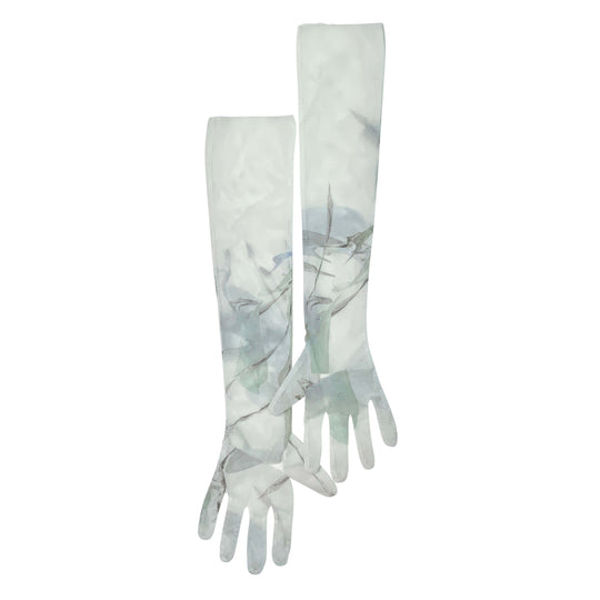 Graphic mesh gloves - Mist White