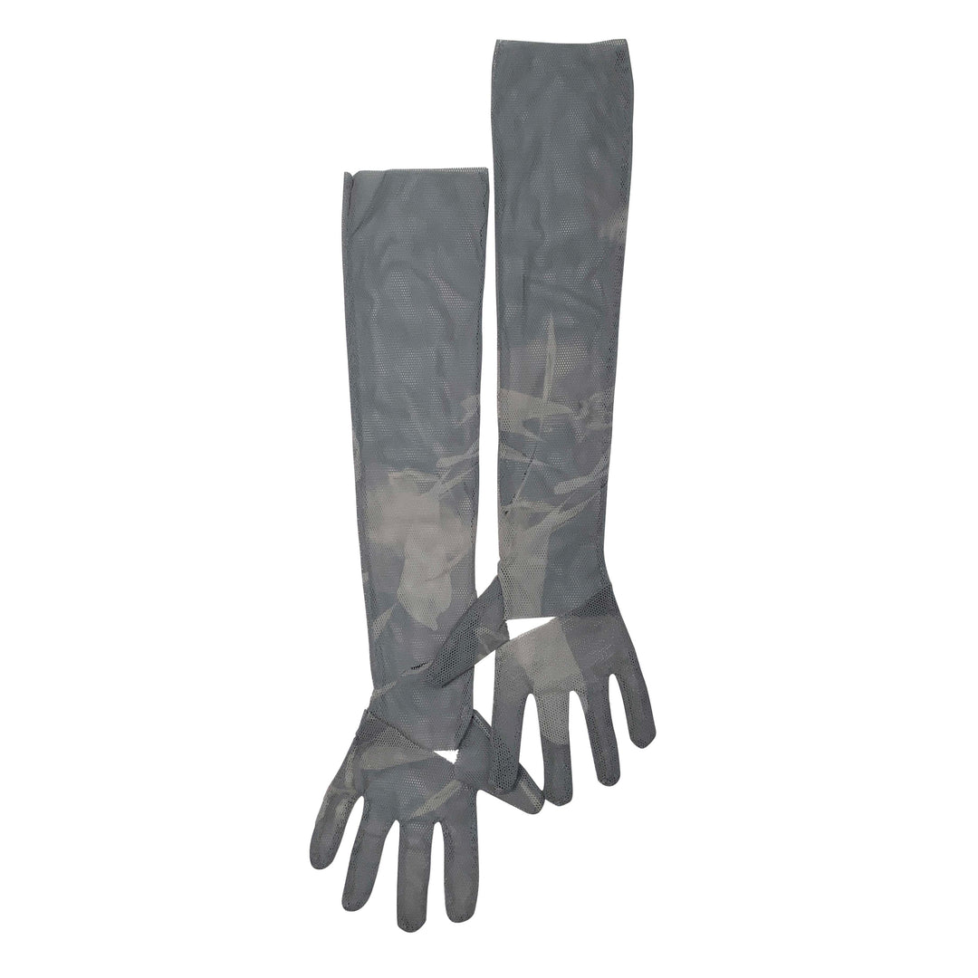 Graphic mesh gloves - Smoky Grey