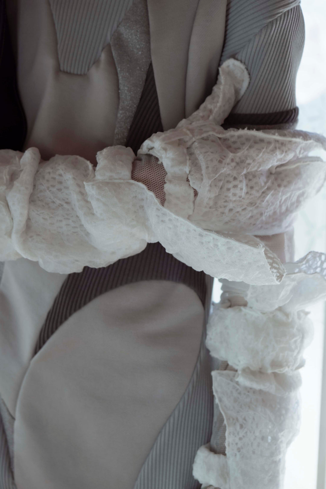 Botanic lace gloves - White
