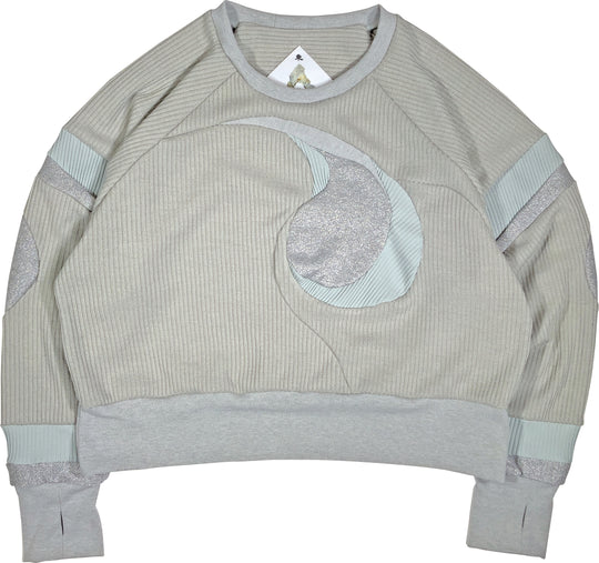 Circle Debris Knit Sweatshirt - Gray