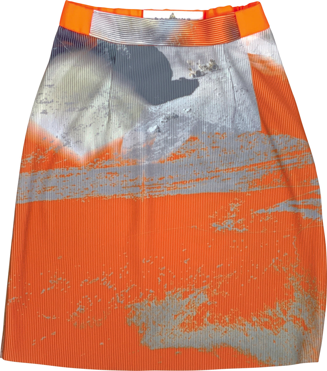 Graphic Skirt - Moon Orange Pattern