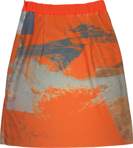Graphic Skirt - Moon Orange Pattern